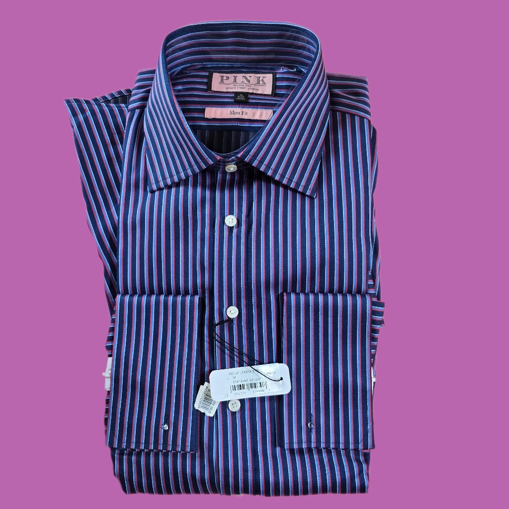 👚 Thomas Pink 👚 French Cuff Formal Dress Shirt - Picture 1 of 7